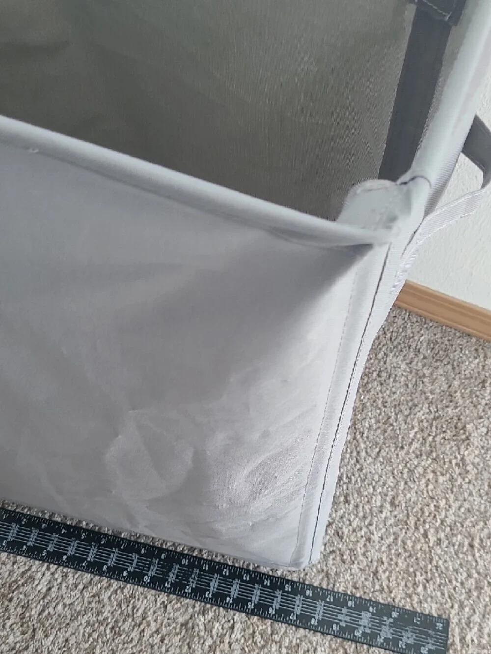 Narrow Gray Fabric Storage Bin - Home Organizer